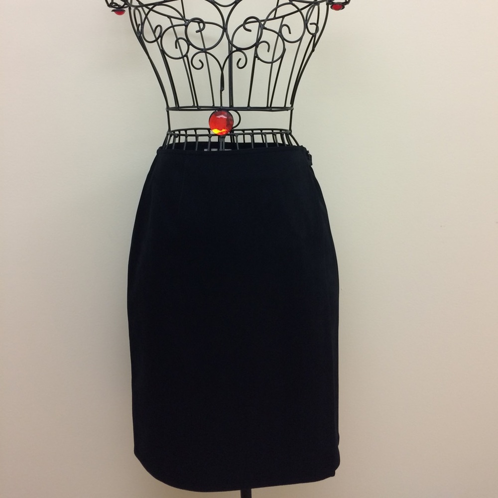 Talbots Wrap Pencil Skirt Black Soft Size 2 Petite